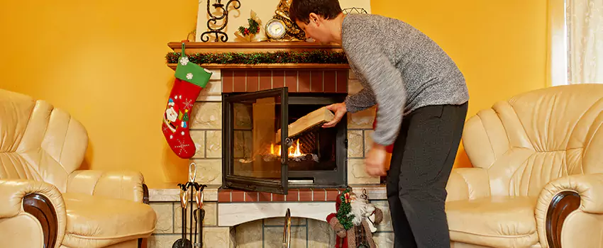Rusted Metal Fireplace Restoration in Franklin Square, New York